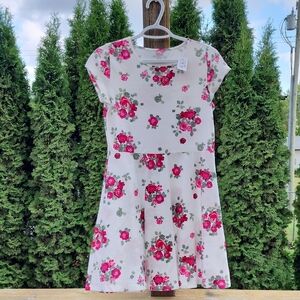 Pink and White Floral Kids Dress Size 14